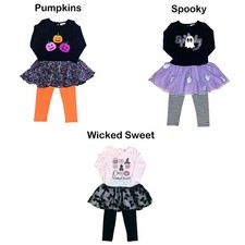 Counting Daisies Girls Halloween Pumpkin Dress with Sequin Skirt, Size 4/5 — listing 5