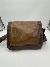 The Stone Two-Tone Leather Satchel Handbag with Green and Brown Panels — listing 5