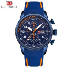 Mini Focus Men's Tonneau Chronograph-Style Sport Watch, Black & Rose Gold — listing 3