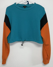 Forever 21 Cropped Sweatshirt, Orange Pink & White Tie Dye, Size S — listing 3
