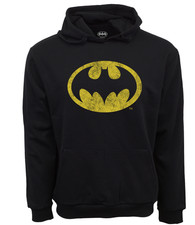 Batman Logo Pullover Hoodie, Two-Tone Gray, Size S (Youth 16) — listing 3