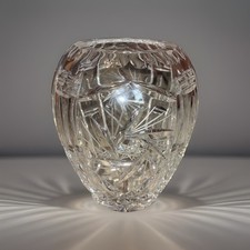 Violetta Polish crystal Hand-Cut 24% Lead Crystal Pinwheel Vase, Made in Poland, 8.25" Tall — listing 2