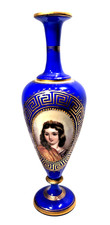 Antique Cobalt Blue & Gilt Faience Teapot with Hand-Painted Ovoid Frieze — listing 4