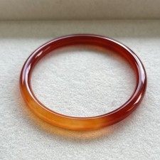 Carnelian Agate Round Bangle Bracelet, Deep Red-Brown — listing 2
