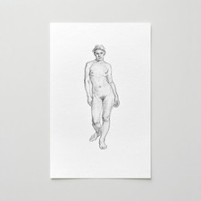 Original Charcoal/Graphite Figure Drawing, Hand-Signed and Dated 1976 — listing 3