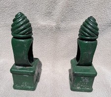 Pair of Antique Cast Iron Wall-Mount Oil Lamp Brackets with Threaded Stems — listing 2