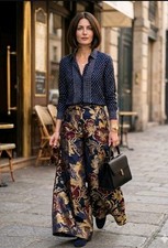 Stella McCartney Black Silk Skirt with Sheer Chiffon Tiered Hem, Made in Italy — listing 2