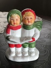 Vintage Bisque Porcelain Christmas Caroler Angel Figurine with Songbook — listing 5