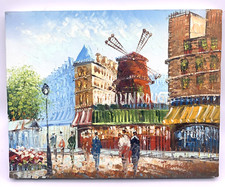 Vintage Mid-Century Parisian Street Scene Oil Painting Signed — listing 6