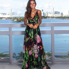 Women's Black Floral Print Long-Sleeve Dress — listing 4