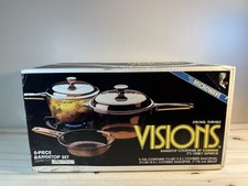Corning Visions Amber Glass Cookware Set (Pots, Saucepans & Lids) Full set with all matching lids — listing 6