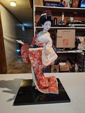 Pair of Japanese Ariake Geisha Dolls on Wood Bases - 'Okichi' (C-60) and 'Love Letter/Koibumi' (C-75) — listing 6