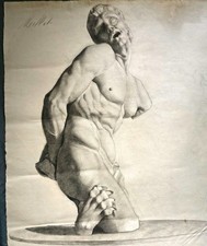 Framed Charcoal/Lithograph Figural Drawing of Reclining Nudes and Draped Figures, Signed Lower Left — listing 4