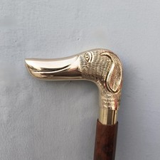Wooden Walking Stick / Cane with Rounded Knob Handle and Inlaid Bone Dot Accents — listing 6
