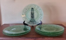 Federal Glass Madrid Green Uranium Depression Glass Sauce/Berry Bowl, 7 inch — listing 2