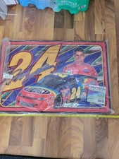 Vintage Jeff Gordon #24 NASCAR Area Rug with Checkered Flag Design — listing 6