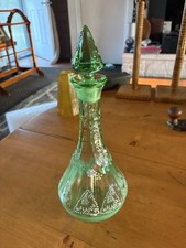 Bohemian Green Cut-to-Clear Cased Glass Decanter with Stopper — listing 4