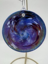 Hand-Blown Art Glass Pitcher with Swirled White, Red & Blue Ribbon Design — listing 3