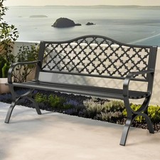Green Powder-Coated Steel Contour Park Bench (Commercial Outdoor) — listing 2
