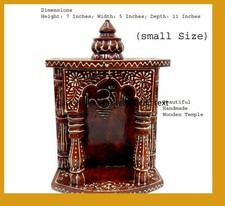 Hand-Carved Wooden Hindu Home Temple Mandir Pooja Shrine with Twisted Columns — listing 3