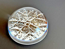 Etched Snowflake Glass Hexagonal Paperweight, Small (3.75" wide) — listing 6