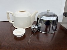 Vintage Art Deco Chrome & Cream Ceramic Insulated Tea Set (5 Pieces) — listing 5