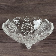 Mikasa Snowflake Pattern Footed Crystal Candy/Nut Bowl