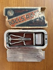 Rolls Razor Vintage Self-Stropping Safety Razor Set with Greek Key Nickel Case, Strop & Hone — listing 2