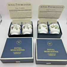 Royal Worcester Egg Coddlers Pair in Original Box - Butterfly & Floral Motifs — listing 3