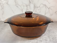 Anchor Hocking Fire-King Harvest Amber 1 Qt Casserole Dish with Original Label — listing 2