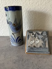 El Palomar Ken Edwards Tonala Stoneware Teapot and Pitcher Set with Blue Bird Motif — listing 5