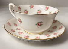 Hammersley & Co Bone China Tea Cup and Saucer with Mint Green Interior and Hand-Painted Floral Chintz — listing 3