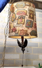 Vintage Colonial Revival Federal Eagle Two-Light Hanging Chandelier with Hurricane Chimney Shades