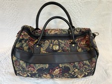 Vintage Jaguar Tapestry Floral Soft-Side Luggage Suitcase — listing 4
