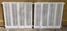 Pair of Dark Green Wooden Louvered Cafe / Shutter Doors with Arched Top Panels — listing 6