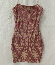 Lovely Day Iridescent Sequin Strappy Back Bodycon Mini Dress, Size S — listing 4