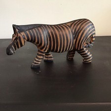 Hand-Carved Wooden Zebra Bookends, Pair (African Folk Art) — listing 3