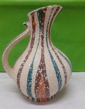 Vintage Hand-Painted Miniature Ceramic Pitcher with Orange Rim and Floral Body, Made in Japan — listing 2