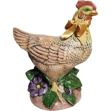 Ceramic Hen Figurine with Crackle Glaze — listing 2