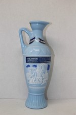 Jim Beam Grecian Ewer Decanter - Blue Milk Glass with Greek Philosophers (Socrates, Plato, Aristotle) — listing 4