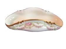 Limoges France Porcelain Rose Floral Mint / Cracker Tray with Gold Trim — listing 5