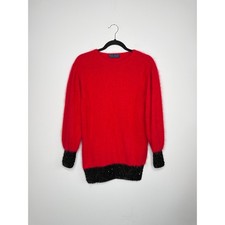 Escada by Margaretha Ley Vintage Red Sequin Novelty Sweater, Size 34 — listing 4