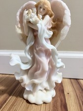 Resin Angel Figurine with Dove, Standing with Flowing Robes — listing 5