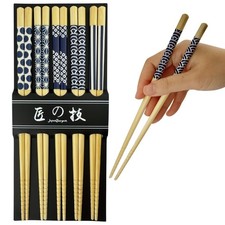 Set of 4 Bamboo Chopsticks with Floral Print Tops — listing 5
