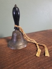 Antique Cast Bronze Bell with Cast Lettering and Iron Yoke — listing 6
