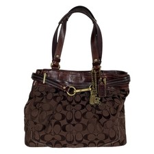 Coach Hamptons Leather Satchel Handbag in British Tan — listing 3