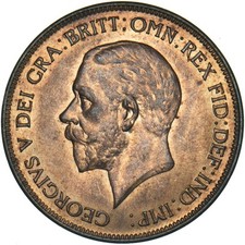 1930 King George V British One Penny Bronze Coin — listing 2