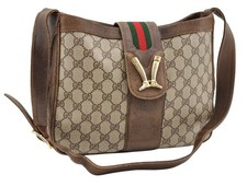 Vintage Gucci GG Micro Monogram Cognac Brown Leather Crossbody Shoulder Bag — listing 6