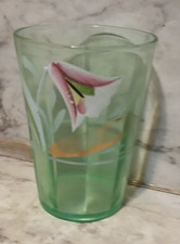 Vintage Green Uranium Glass Optic Panel Tumbler, 4 Inches — listing 3