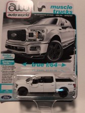 Auto World Muscle Trucks 2018 Ford F-150 Lariat 1:64 Diecast Truck - White Platinum, Limited Edition 1 of 7300